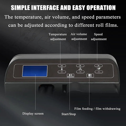Automatic Wrap Machine 180W For Inflatable Packaging control panel with speed and temperature adjustment