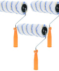 Set Of 3 Pro Grade Paint Rollers For Walls And House Painting with durable roller covers and orange handles.