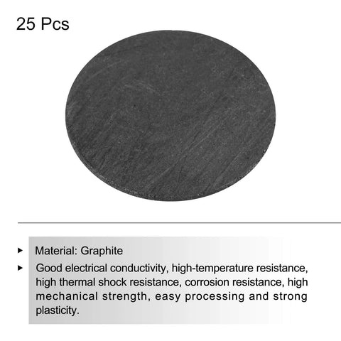 Graphite Block Ingot And Round Plate Set 25 Pieces 22x1mm For Melting And Casting High Temperature Lab Use, round graphite plate