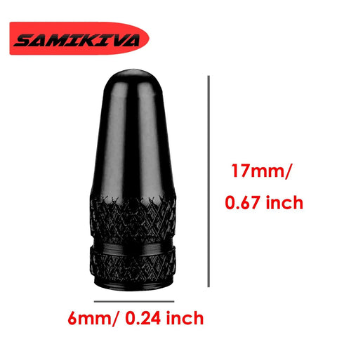 10 Pack Presta Valve Stem Caps Aluminum Chrome Anodized Black Rocket Style Dust Caps For MTB, Road, Hybrid Bikes, Easy screw-on