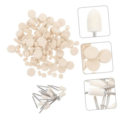 120 Pcs Wool Polishing Wheels Set With Shank And Felt Buffing Pads For Rotary Tools DIY Friendly Pro Grade Polishing Kit