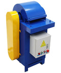 Semi Automatic Fiber Extractor Machine crushes fresh plant residue fast, built tough for backyard farms, blue and yellow design.