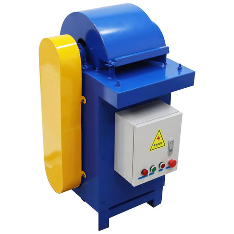Semi Automatic Fiber Extractor Machine crushes fresh plant residue fast, built tough for backyard farms, blue and yellow design.