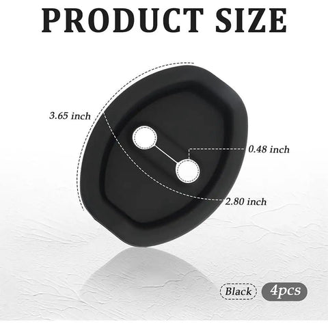 Tough As Nails Silicone Car Door Lock Cover For Nissan Pathfinder 2022 To 2026 in Black, showing dimensions and details.