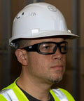 Person wearing Gasket Safety Glasses For Worksite PPE Eye Protection With Full Frame Design Pro Grade Anti Fog Scratch Resistant Lenses