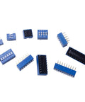 Dip Switch Assortment Kit 41 Pieces With 10 Values Blue Double Row Dip Switches 1 To 10 Position 2.54mm Pitch PCB Mountable