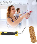 Mini Foam Texture Paint Roller For Wall Art Precision Crafting Delivers A Smooth As Butter Finish on a wall with a comfortable handle.