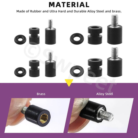 24Pcs M2 M3 Rubber Flight Controller Anti Vibration Kit With Fixed Screws Damper Balls Washers O Rings Spacers Standoffs Soft Mounts And Hardware For Vibe Dampers And A Smoother Quieter Flight Controller with brass and alloy steel components.