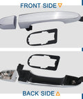 Front and back view of Exterior Chrome Door Handle With Gasket Pad For Kia Sorento 2011 2012 2013 2014 2015 Rear Right Passenger Side Replacement OEM Exact Fit