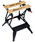 Portable Work Bench With Vise And Adjustable Height Legs, Heavy Duty Steel Frame Supports Up To 450 Lbs, wood top
