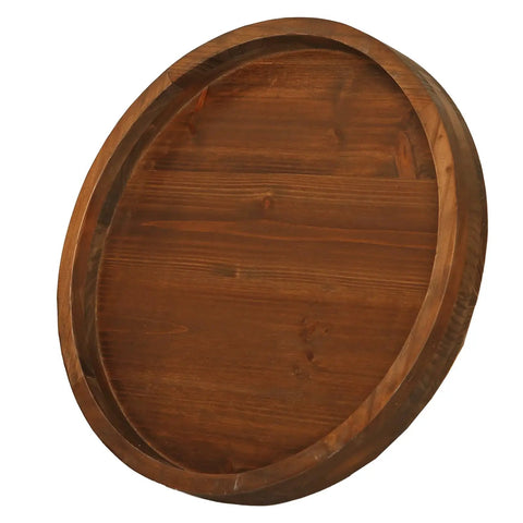 13.38 Inch Round Solid Wood Lazy Susan Turntable Tray for Cabinets and Pantries Built to Last Classic Style Organizer for Coffee Tables Brown Finish with Smooth Swivel Base Perfect Pantry or Dining Room Centerpiece