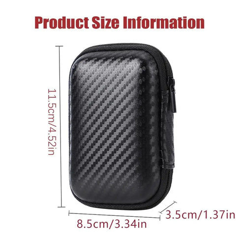 Rugged EVA External Hard Drive Case Pouch For SSDs And HDDs, Portable Protective Storage Bag, Shockproof Black Protector, Slim Travel Companion, 11.5 x 7.5 x 3.5 cm