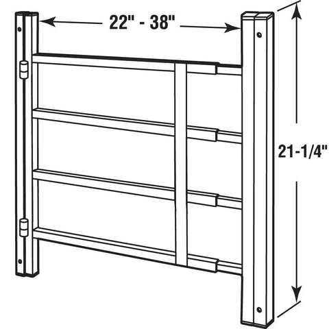 21 Inch White Painted Carbon Steel Hinged 4 Bar Window Grill With Quick Release Inside Frame Mount For Easy Emergency Removal