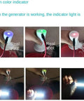 Seven color indicator light on 50W Micro Hydroelectric Generator Portable Turbine For Home Use in operation.