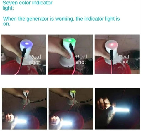 Seven color indicator light on 50W Micro Hydroelectric Generator Portable Turbine For Home Use in operation.