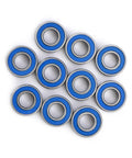 Flanged 5x11x4mm Deep Groove Ball Bearing 2RS Steel With Double Shield Seals For Rail Track Linear Motion Systems, pack of 10