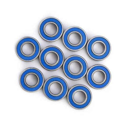 Flanged 5x11x4mm Deep Groove Ball Bearing 2RS Steel With Double Shield Seals For Rail Track Linear Motion Systems, pack of 10