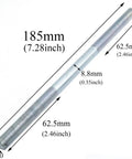Ride Ready Heavy Duty 180mm Bicycle Rear Hub Axle M10 Silver with 185mm length and electroplated finish, detailed measurements
