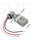 Dimensions of Dusk To Dawn Photocell Sensor For Outdoor Lighting 2 Pack Auto On Off Photoelectric Switch with size labels