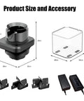 No Sweat Grounds Removal With This Automatic Electric Coffee Portafilter Cleaner Knock Box Unit parts, dimensions shown with accessories.