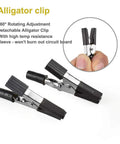 Close-up of alligator clips for Five Flexible Soldering Helping Hands With 3X Magnifying Glasses, showing rotating adjustment feature.