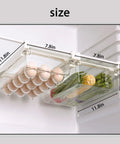 Fridge Egg Holder Drawer Organizer For Easy Egg Storage In Your Refrigerator And Mini Fridge Pull Out Tray Fits Shelves Under 0.6 Inches Keeps Eggs Fresh And Doubles As A Small Fruit And Veggie Keeper, holding eggs and vegetables