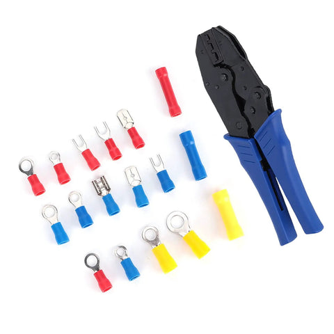 Top Shelf 300 Piece Insulated Wire Connector Kit With Heavy Duty Crimp Pliers For Cars And Boats Plus Mixed Terminals Flame Proof Tin Plated Contacts For Super Safe Electric Connections In Any Garage Setup. crimping pliers and assorted insulated terminals