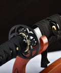 Handcrafted Practice Katana With Full Tang Blunt Blade For Dojo Training Safe Aluminum Steel Blade White Hamon Detail Blood Groove