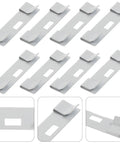 12 Piece White Metal Vertical Blind Repair Tabs Heavy Duty Replacement Clips For Window Shades close-up of clips from different angles