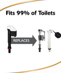 Universal Pro Grade Toilet Fill Valve With Twist Height Dial For No Sweat Swap Out And Whisper Quiet Flushing Operation That Handles Daily Use On Nearly Every Commode Tank, replacing traditional valves.