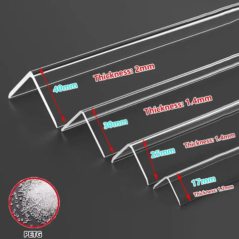 Clear Wall Corner Protector L Shaped Self Adhesive Edge Guard For Doors Windows Tables And Furniture 120 x 4 cm PVC PETG profile