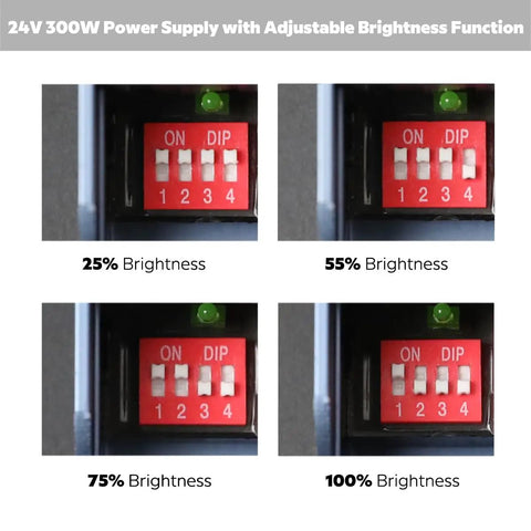 Beefy 24V 300W LED Power Supply Driver Dimmable Switching AC 110 To 220V To DC 24V with brightness settings