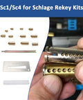 Lock Pinning Kit For Schlage Rekeying SC1 SC4 Keyways, pins, tools, and lock cylinder