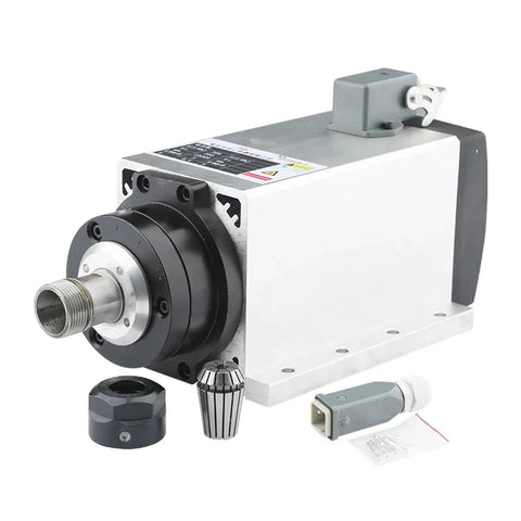 Works Like A Charm 3.0KW Cnc Router Spindle Motor Air Cooled Assembly with ER20 nose and components for precision engraving.