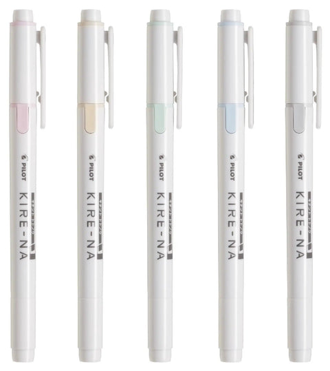 Kire-Na Pastel Highlighter Set With Dual Tips, 5 Colors, Chisel And Fine Tip, Quick Dry Pigment Ink, Made For Study Sesh