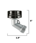 Heavy Duty 45 Degree Metal Garden Hose Elbow Connector With Swivel Fit No Fuss Corrosion-Proof Hose Adapter For Spigots And Faucets Easy Attach Gooseneck Extender Compatible For Smooth Water Flow, 5" x 1.9"