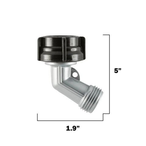 Heavy Duty 45 Degree Metal Garden Hose Elbow Connector With Swivel Fit No Fuss Corrosion-Proof Hose Adapter For Spigots And Faucets Easy Attach Gooseneck Extender Compatible For Smooth Water Flow, 5" x 1.9"
