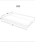 Diagram of full-size futon mattress dimensions 54x75x8 for Full Size Cotton Futon Cover Rust Slipcover For Sofa Bed And Foldable Armless Couch With Zippered Mattress Protector Cozy Durable Easy Care 100 Percent Cotton Fabric For Full Size Futons