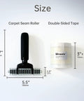 Diy No Sweat Carpet Patch Repair Kit With 5 Inch Star Wheel Seam Roller And 16 Ft Double Sided Carpet Joining Tape For Easy Home And Office Repairs Ideal For Quick Patches. 5.5in seam roller and 3in x 16ft tape size view