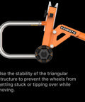 Side view of Sport Motorcycle Rear Stand With 360 Degree Rotating Lift Beefy Yet Portable Heavy Duty Wheel Stand