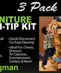 Heavy Duty Anti Tip Kit That Keeps Furniture From Falling Up To 400lbs With Tamper Resistant Steel Cable System For Cabinets Filing Cabinets And Full Length Mirrors Galvanized Hardware Easy Install For Safer Home in use on dresser