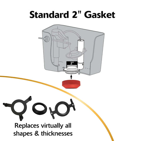 Universal 2 Inch Tank To Bowl Gasket And Hardware Kit Fits Most Two Piece Toilet Tanks Easy Leak Proof Repair diagram and parts