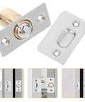 Four Sets Silver Ball Catch Door Latches For Wooden Room Doors And Cabinets, Easy Install With Adjustable Stainless Steel And Metal Top Bead, Spring Loaded Closet And Interior Door Hardware For Secure Double And French Doors