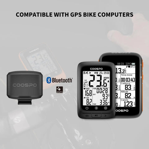 Bike Speed Sensor BK9S With Bluetooth Five Point Oh And ANT Plus Dual Band For Real Time Speed And Distance Tracking On Your Bike Computer Or Cycling Apps Compatible With Rouvy Peloton Wahoo And GPS Bike Computers