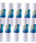 10 Pack Polypropylene Sediment Water Filter Cartridges For GE GXWH20S, 10 inch Whole House Replacement, 5 micron filtration