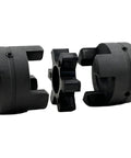 Five Eighths To Three Quarters L075 Flexible 3 Piece L Jaw Coupling Set With Rubber Spider For Log Wood Splitter And Multi Flex Couplings Includes Two Set Screws Per Half Durable Cast Iron HT250 Build, exploded view