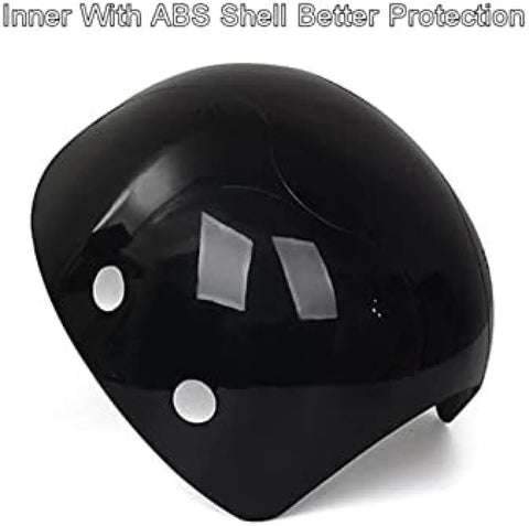 Worksite Safe Protective Helmet With Bump Cap Inner Shell; black ABS material close-up for enhanced head protection.
