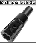 Heavy Duty 2 Inch Hex To 2 9 16th Inch Round Auger Adapter for Skid Steer shown with hex and round ends
