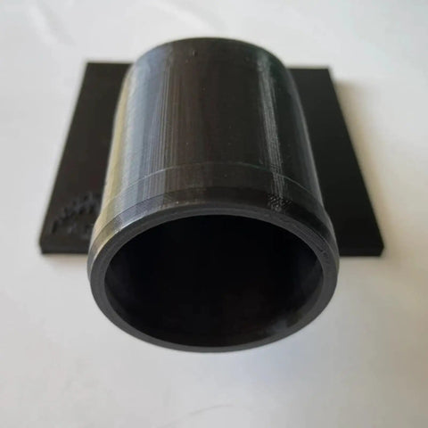 360 Degree Universal Drill Press Dust Collection Hood With 2.5 Inch Collector and 2.2 Inch Shop Vac Ports showing black cylindrical design.