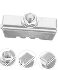 Rock Solid Rear Disc Brake Pads For Mechanical Road And Gravel Bikes with silver metallic finish and bolt design.